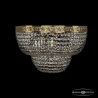 Бра 19091B/35IV G Bohemia Ivele Crystal прозрачный 3 лампы, основание золотое в стиле классический sp