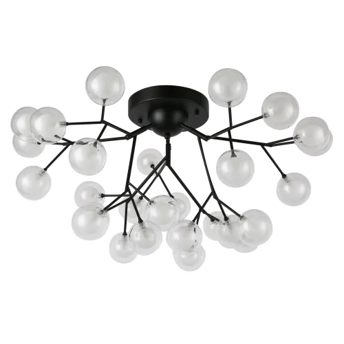 Люстра потолочная Ligamentum 2481-9U F-promo белая на 27 ламп, основание чёрное в стиле современный молекула фото 2