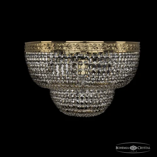 Бра 19091B/35IV G Bohemia Ivele Crystal прозрачный на 3 лампы, основание золотое в стиле классический sp
