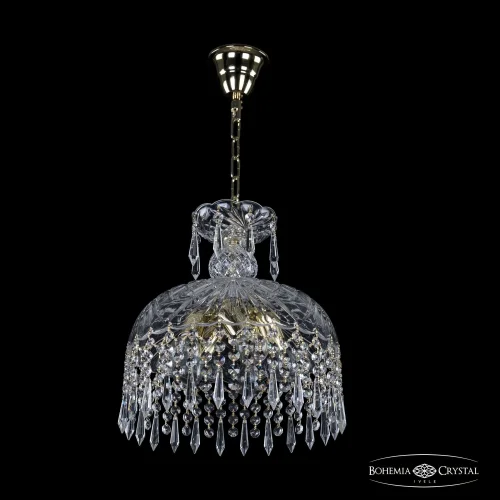 Светильник подвесной 14781/30 G Drops Bohemia Ivele Crystal прозрачный 5 ламп, основание золотое в стиле классика drops