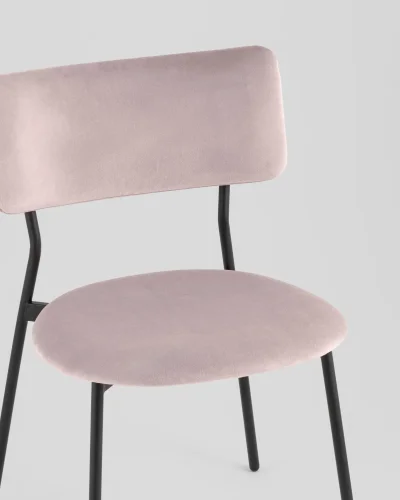 Стул Амелия велюр пыльно-сиреневый УТ000039957 Stool Group, розовый сиреневый/велюр, ножки/металл/чёрный, размеры - *780**** фото 2