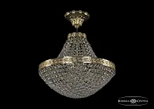 Люстра потолочная хрустальная 19321/H1/35IV G Bohemia Ivele Crystal прозрачная на 6 ламп, основание золотое в стиле классика sp