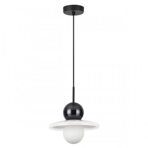 Светильник подвесной Hatty 5014/1D Odeon Light белый 1 лампа, основание чёрное в стиле современный 