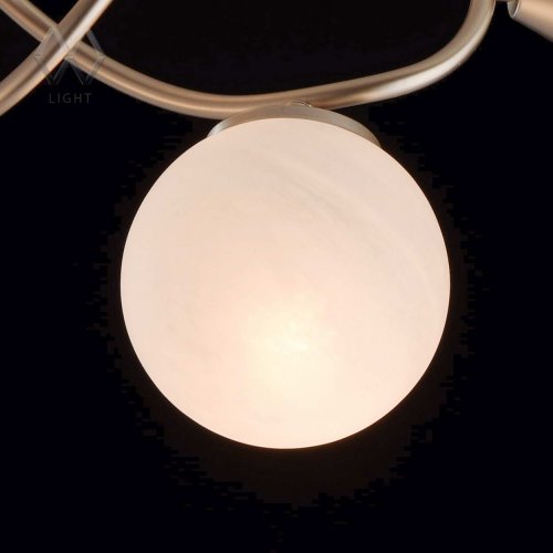 Люстра потолочная Оливия 306012709 MW-Light белая на 9 ламп, основание золотое жёлтое в стиле современный шар фото 5