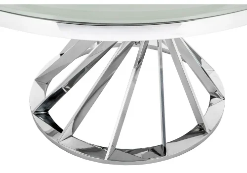 Стол стеклянный Twist steel / white
  11395 Woodville столешница белая из стекло фото 2