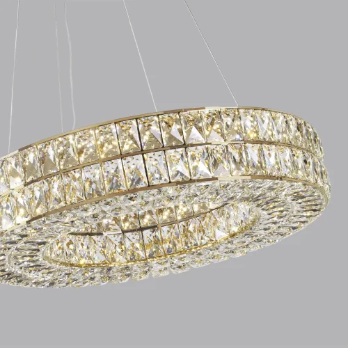 Люстра подвесная LED Panta 4926/52L Odeon Light прозрачная на 1 лампа, основание золотое в стиле современный кольца фото 8