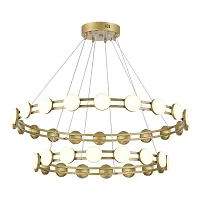 Люстра подвесная LED Monro SL6610.203.36 ST-Luce белая на 1 лампу, основание золотое в стиле современный кольца