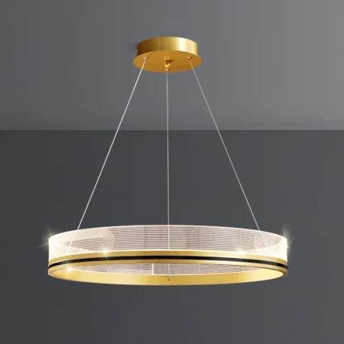 Люстра подвесная DILEMMA D80 Brass 219820-23 ImperiumLoft прозрачная на 1 лампу, основание латунь в стиле современный 