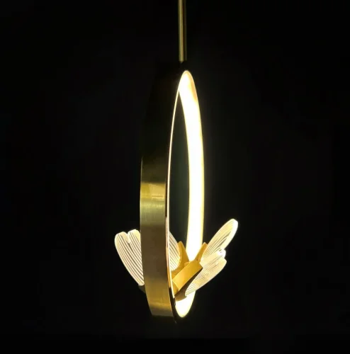 Светильник подвесной BABETTA RING 1 L320 brass 4000К 186735-23 ImperiumLoft прозрачный на 3 лампы, основание латунь в стиле современный арт-деко фото 10