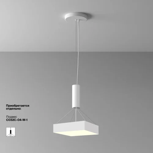 Светильник потолочный LED Zon C032CL-36W3K-SQ-W Maytoni белый 1 лампа, основание белое в стиле современный  фото 2