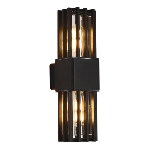 Настенный светильник уличный Irum SL9018.401.02 ST-Luce уличный IP65 чёрный на 2 лампы, плафон чёрный в стиле современный E27