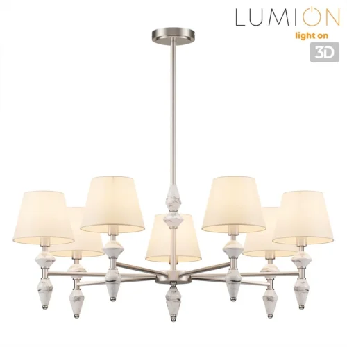 Люстра на штанге Vermont 8274/7 Lumion белая на 7 ламп, основание никель в стиле классический фото 3