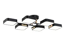 Люстра потолочная LED FL4887 Ambrella light чёрная на 1 лампу, основание чёрное в стиле хай-тек 