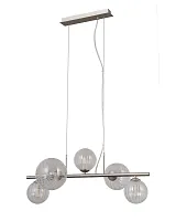 Светильник подвесной Molly V10802-5P Moderli прозрачный 5 ламп, основание хром в стиле современный молекула шар