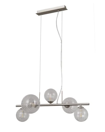 Светильник подвесной Molly V10802-5P Moderli прозрачный 5 ламп, основание хром в стиле современный молекула шар