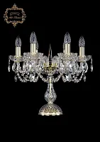 Настольная лампа 12.11.6.141-37.Gd.Sp Bohemia Art Classic прозрачная 6 ламп, основание золотое металл в стиле классический 