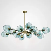 Люстра на штанге MARINE D104 12 lamps Gold/Blue 189692-26 ImperiumLoft голубая на 12 ламп, основание золотое в стиле скандинавский 