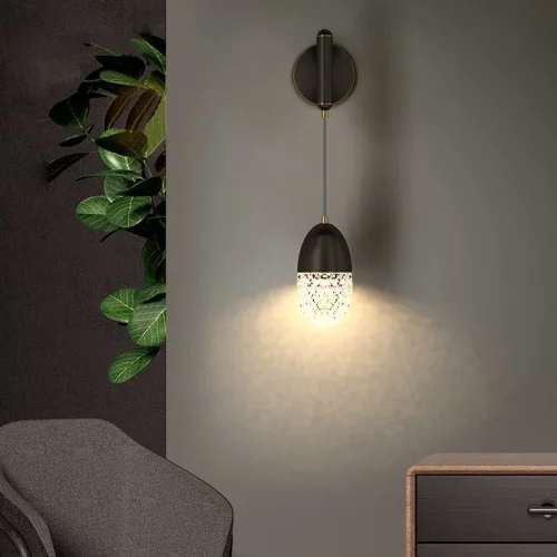 Настенный светильник GRAPE WALL Black 212041-23 ImperiumLoft прозрачный на 1 лампу, основание чёрное в стиле современный фото 15