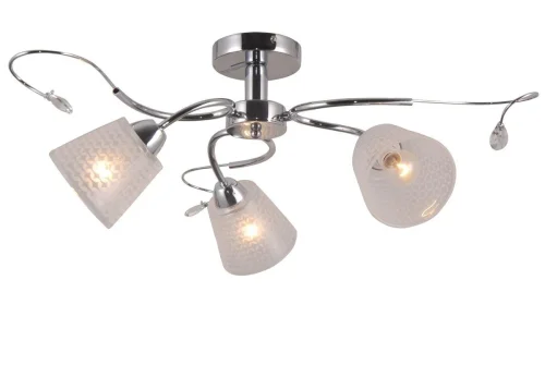 Люстра потолочная 76057/3C CHROME Natali Kovaltseva белая на 3 лампы, основание хром в стиле классический 