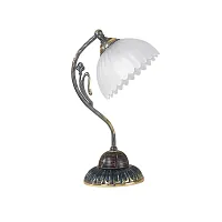 Настольная лампа P 1805 Reccagni Angelo белая 1 лампа, основание бронзовое коричневое латунь дерево металл в стиле классический 
