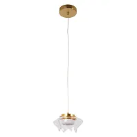 Светильник подвесной LED Ауксис 722012101 DeMarkt прозрачный на 1 лампу, основание бронзовое в стиле современный флористика 