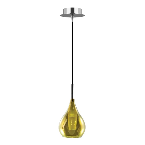 Светильник подвесной Pentola 803038 Lightstar жёлтый 1 лампа, основание хром в стиле арт-деко 