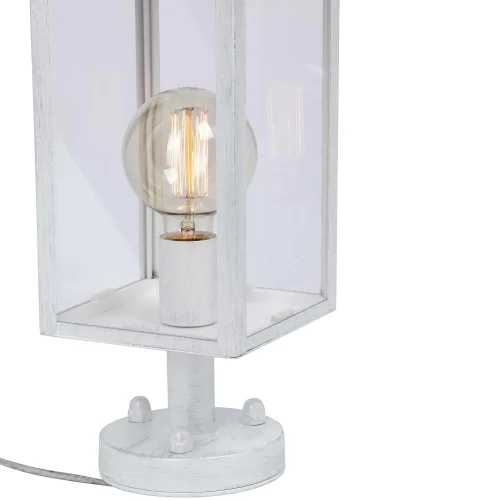 Настольная лампа V8002-0/1L Vitaluce прозрачная 1 лампа, основание белое металл в стиле ковка кантри  фото 4