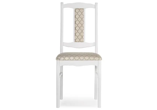 Деревянный стул Киприан белый / бежевый 450676 Woodville, бежевый/ткань, ножки/дерево/белый, размеры - ****420*500 фото 2