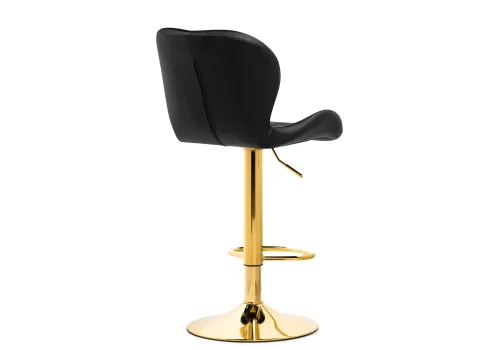 Барный стул Trio black / gold 15728 Woodville, чёрный/экокожа, ножки/металл/золотой, размеры - *1060***480*520 фото 4
