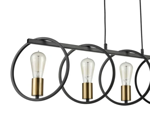 Светильник подвесной лофт Liberty VL6302P05 Vele Luce чёрный на 5 ламп, основание чёрное в стиле лофт фото 4