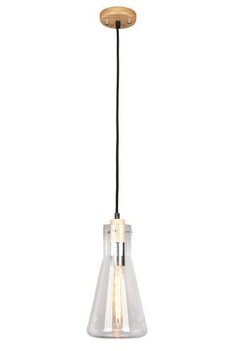 Светильник подвесной лофт Ornella OML-91106-01 Omnilux прозрачный 1 лампа, основание бежевое в стиле лофт 