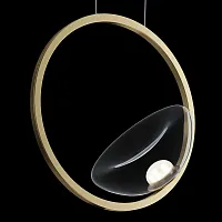 Светильник подвесной LED Lunare MOD327PL-L5BS3K Maytoni прозрачный на 1 лампу, основание латунь в стиле современный арт-деко 