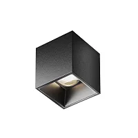 Светильник накладной Alfa LED C064CL-5W4K-SQ-B Maytoni чёрный на 1 лампу, основание чёрное в стиле хай-тек современный квадратный