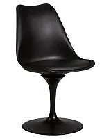 Стул обеденный 635EPP-LMZL TULIP, цвет сиденья черный (B-03), цвет основания черный Dobrin, чёрный/экокожа, ножки/металл/чёрный, размеры - ****480*500