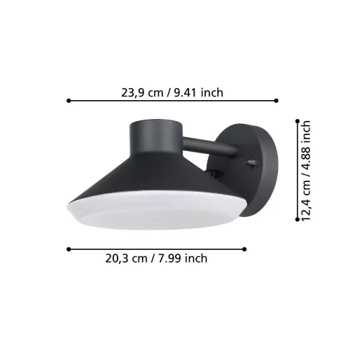 Настенный светильник Ninnarella 900688 Eglo уличный IP44 чёрный 1 лампа, плафон чёрный в стиле лофт современный GU10 фото 2