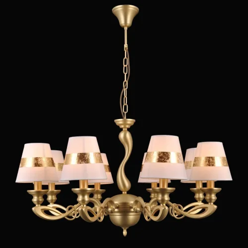 Люстра подвесная 75004/8C GOLD Natali Kovaltseva золотая белая на 8 ламп, основание латунь в стиле классический 