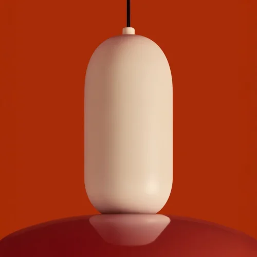 Светильник подвесной Lotus FR5551PL-01WR Freya разноцветный красный на 1 лампу, основание чёрное в стиле джапанди современный мемфис фото 8