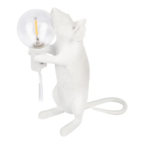 Настольная лампа Mouse 10313 White LOFT IT без плафона 1 лампа, основание белое смола в стиле современный  фото 2