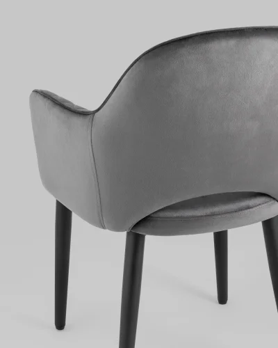 Стул Венера диамант NEW, велюр серый УТ000037249 Stool Group, серый/велюр, ножки/металл/чёрный, размеры - ****585*645 фото 8