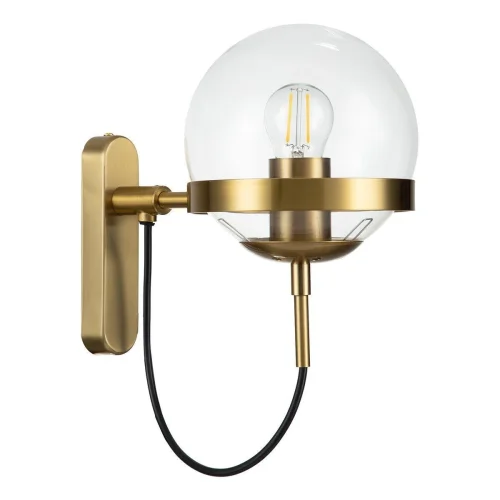Бра Faccetta V000108 Indigo прозрачный на 1 лампа, основание бронзовое в стиле скандинавский 