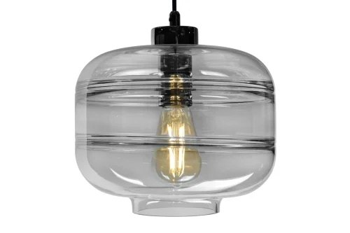 Светильник подвесной Like AP9035-1 GR iLamp серый чёрный 1 лампа, основание хром в стиле современный лофт выдувное фото 3