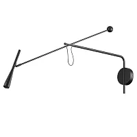 Бра LED Pix 7030/5WL Odeon Light чёрный на 1 лампу, основание чёрное в стиле минимализм для чтения гибкая ножка