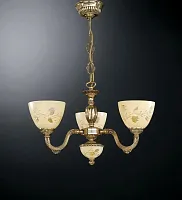 Люстра подвесная  L 6358/3 Reccagni Angelo жёлтая на 3 лампы, основание золотое в стиле классический 