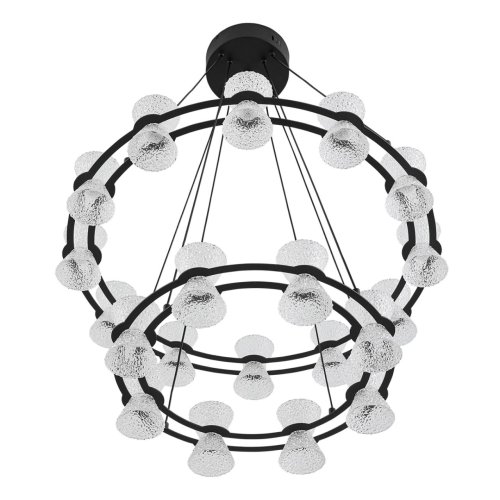 Люстра подвесная LED Vinora 8341/70L Lumion прозрачная на 1 лампу, основание чёрное в стиле минимализм современный хай-тек кольца фото 3