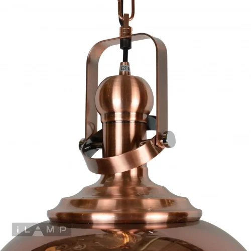 Светильник подвесной Metrica A1507/B3 BR iLamp коричневый 1 лампа, основание розовое в стиле современный  фото 4