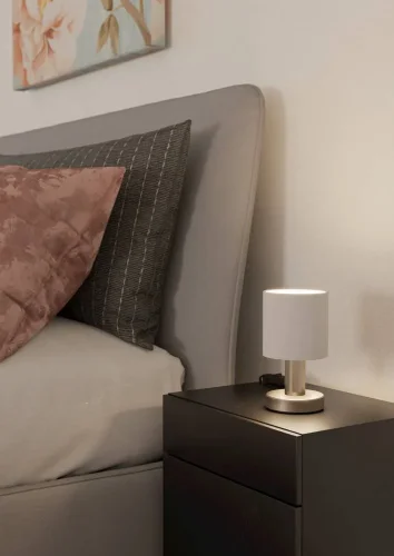 Настольная лампа Montetto 31841 Eglo белая на 1 лампу, основание матовое никель металл в стиле современный фото 2 Настольная лампа Montetto 31841 Eglo белая на 1 лампу, основание матовое никель металл в стиле современный фото 2