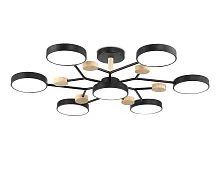 Люстра потолочная LED FL4866 Ambrella light чёрная на 1 лампу, основание чёрное в стиле хай-тек 