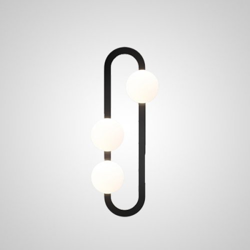 Настенный светильник DIKA L3 Black 208281-23 ImperiumLoft белый на 3 лампы, основание чёрное в стиле современный 
