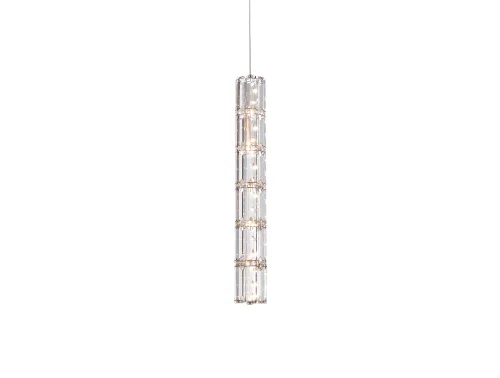 Светильник подвесной LED 8481/S Newport прозрачный 1 лампа, основание хром в стиле классика модерн американский трубочки фото 2