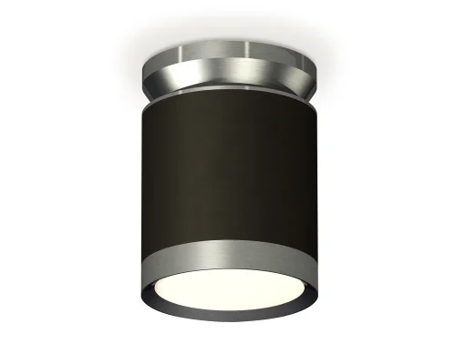 Светильник накладной XS8142040 Ambrella light чёрный 1 лампа, основание серебряное в стиле хай-тек круглый